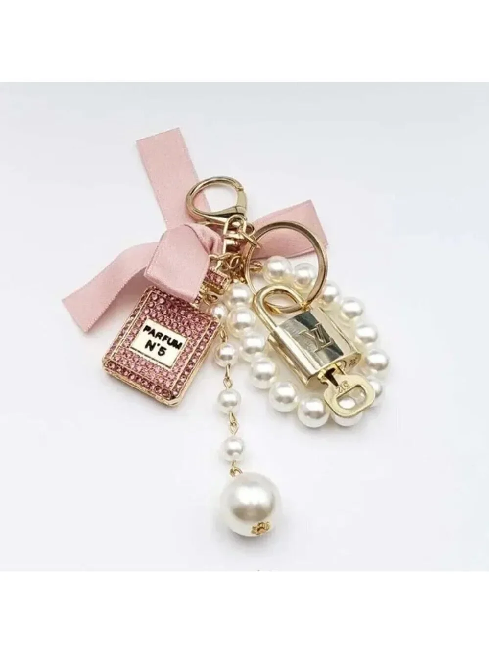 Authentic Louis Vuitton Gold Lock 🔒 Keychain Bag Unbranded N5 Bottle Charm LV